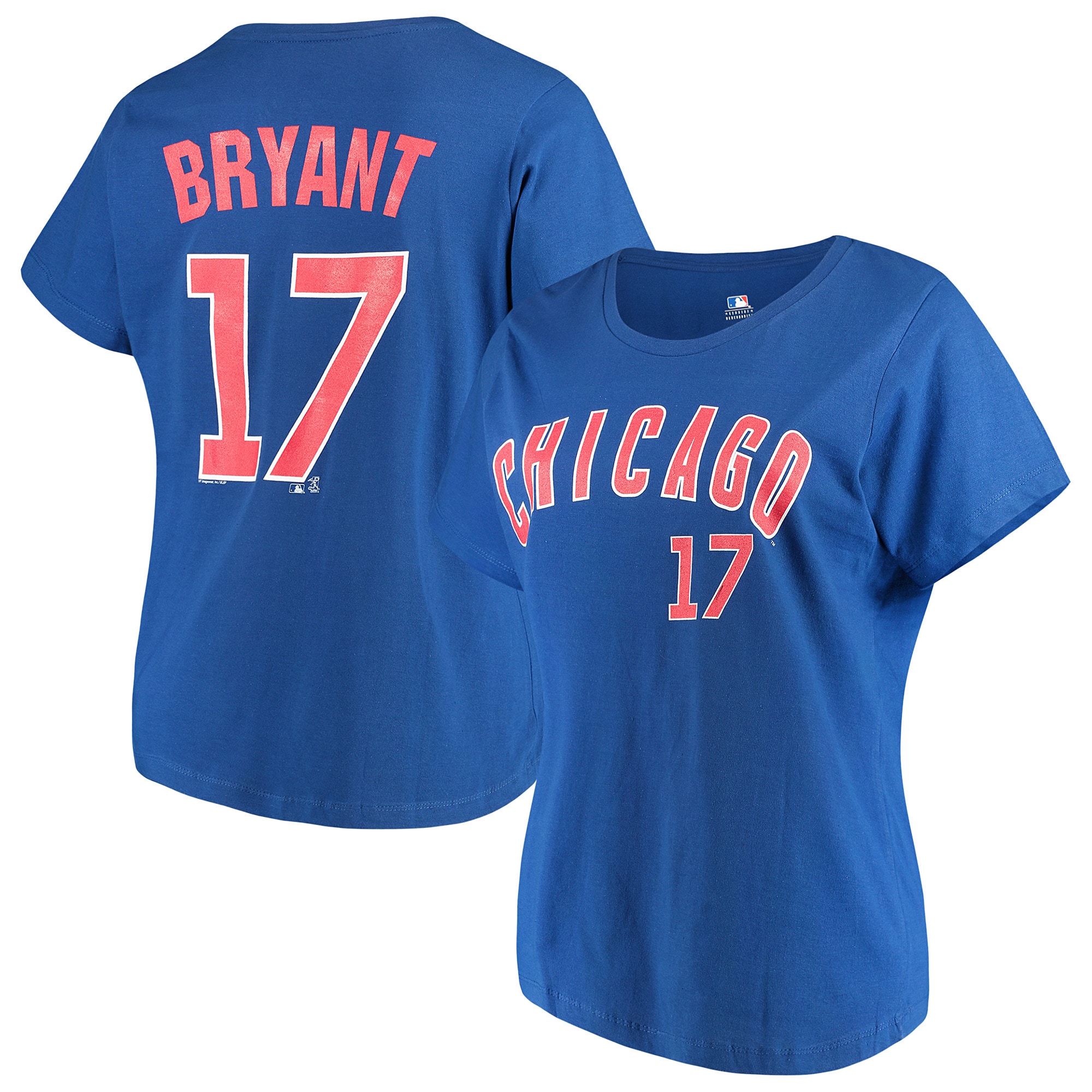 Women's Majestic Kris Bryant Royal Chicago Cubs Name \u0026 Number T-Shirt